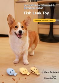 Fish-Shaped Dog Treat Dispenser Toy – Food-Grade Silicone Slow Feeder for Boredom Relief (Color: pink)